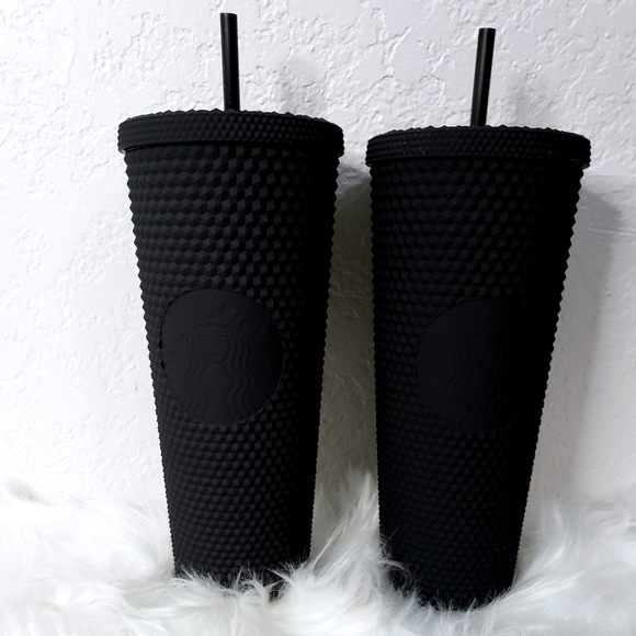 *ONLY 2 LEFT*2x RARE Starbucks Matte Black Studded